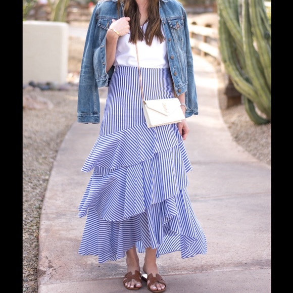 tiered ruffle maxi skirt
